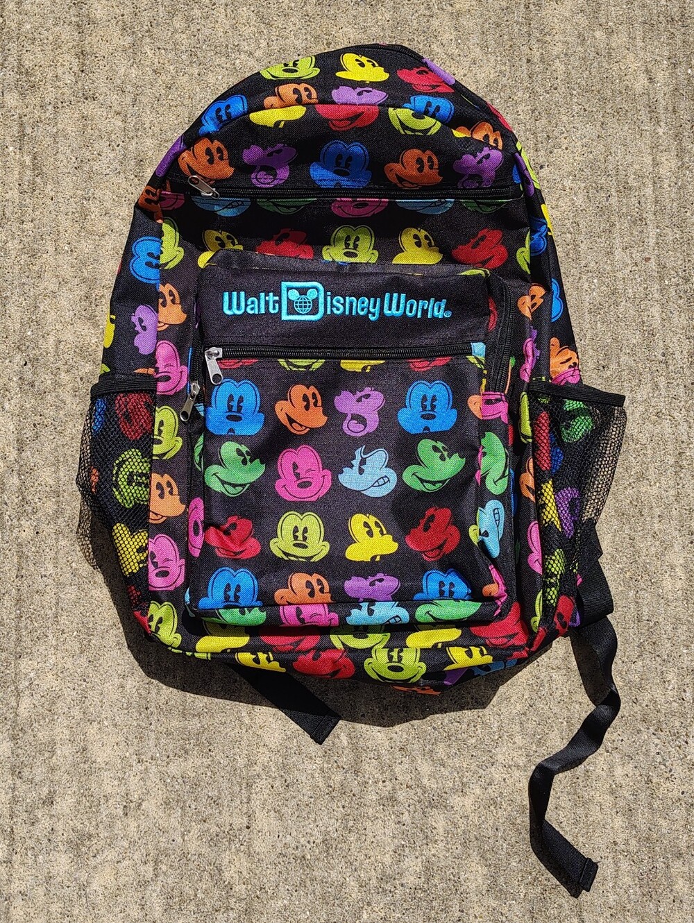 Authentic Disney Parks Mickey Mouse Black Multicolor Silhouette Large Backpack - Picture 1 of 12